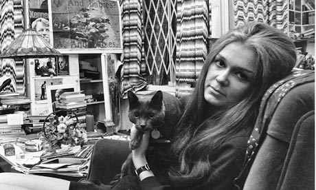 Gloria Steinem with her cat in 1970 | from The Guardian